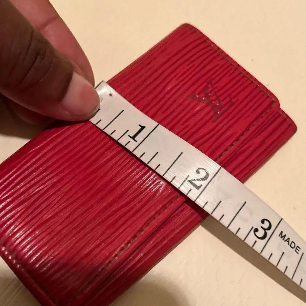 Louis Vuitton Epi Key Holder Case Red Textured 4-Key Organization Travel Luxury